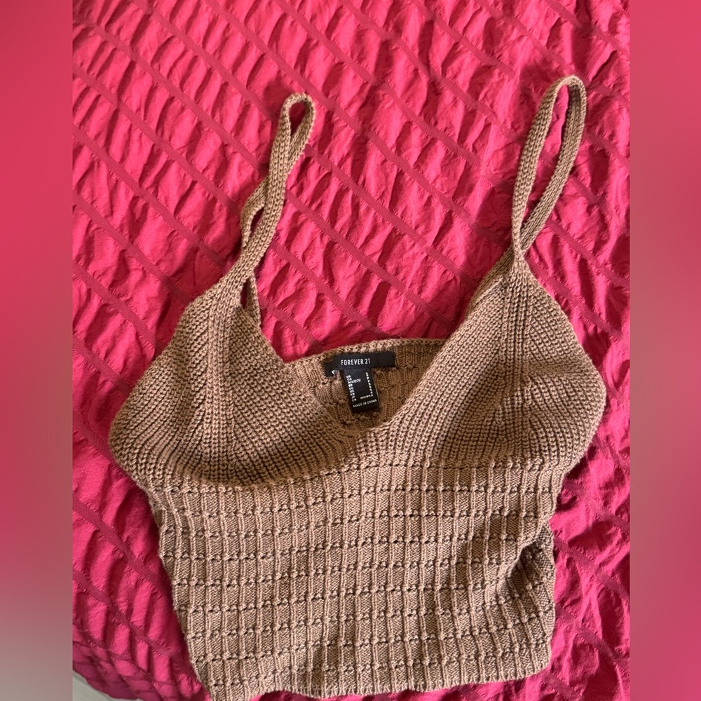 Forever 21 Tan Knit Tank Top